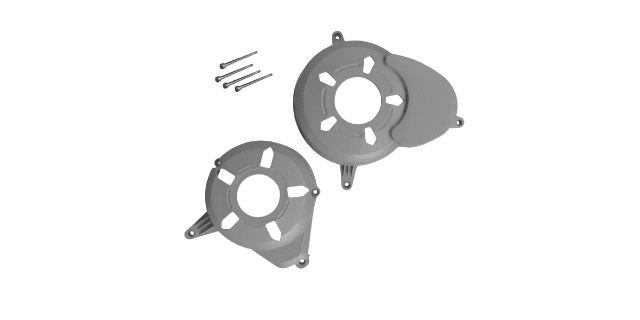 KIT PROTECTOR PLASTICO TAPA VOLANTE-TAPA CLUTCH  PULSAR 180 - 220 GRIS
