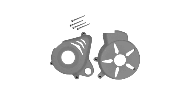 KIT PROTECTOR PLASTICO TAPA VOLANTE-TAPA CLUTCH PULSAR NS 200 GRIS