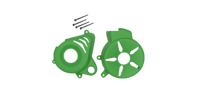 KIT PROTECTOR PLASTICO TAPA VOLANTE-TAPA CLUTCH  PULSAR NS 200 VERDE