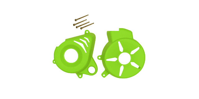 KIT PROTECTOR PLASTICO TAPA VOLANTE-TAPA CLUTCH PULSAR NS 200 VERDE NEON
