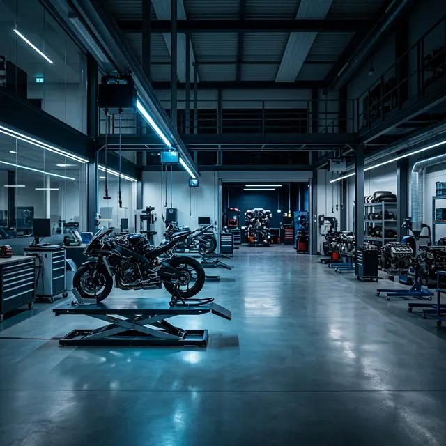 Planta de producción de motopartes a escala industrial